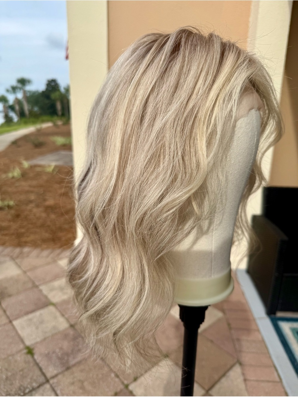 Silver Blonde Human Hair Lace-Front Wig for Women - Picture 14 of 16